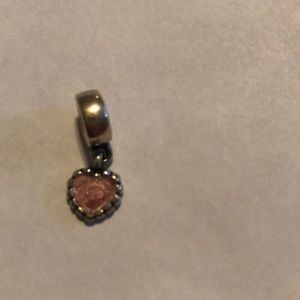 Pandora pink heart dangle charm